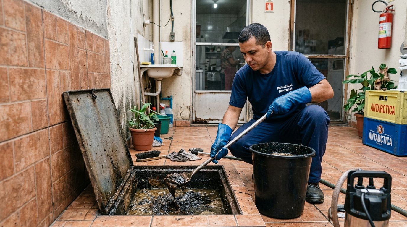 Limpeza de Caixa de Gordura com Equipe em Florianópolis‑SC