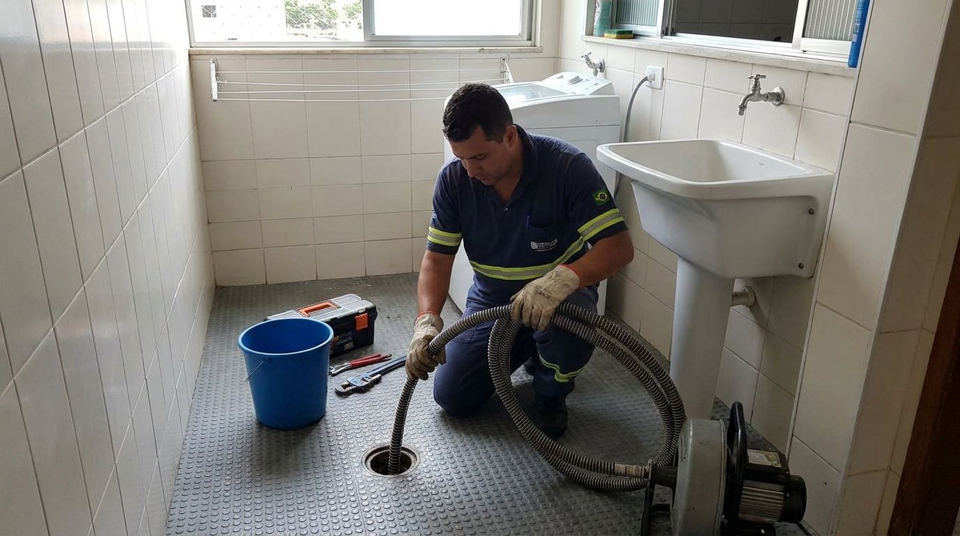 Ponto de Esgoto na Lavanderia em Florianópolis‑SC
